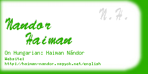 nandor haiman business card